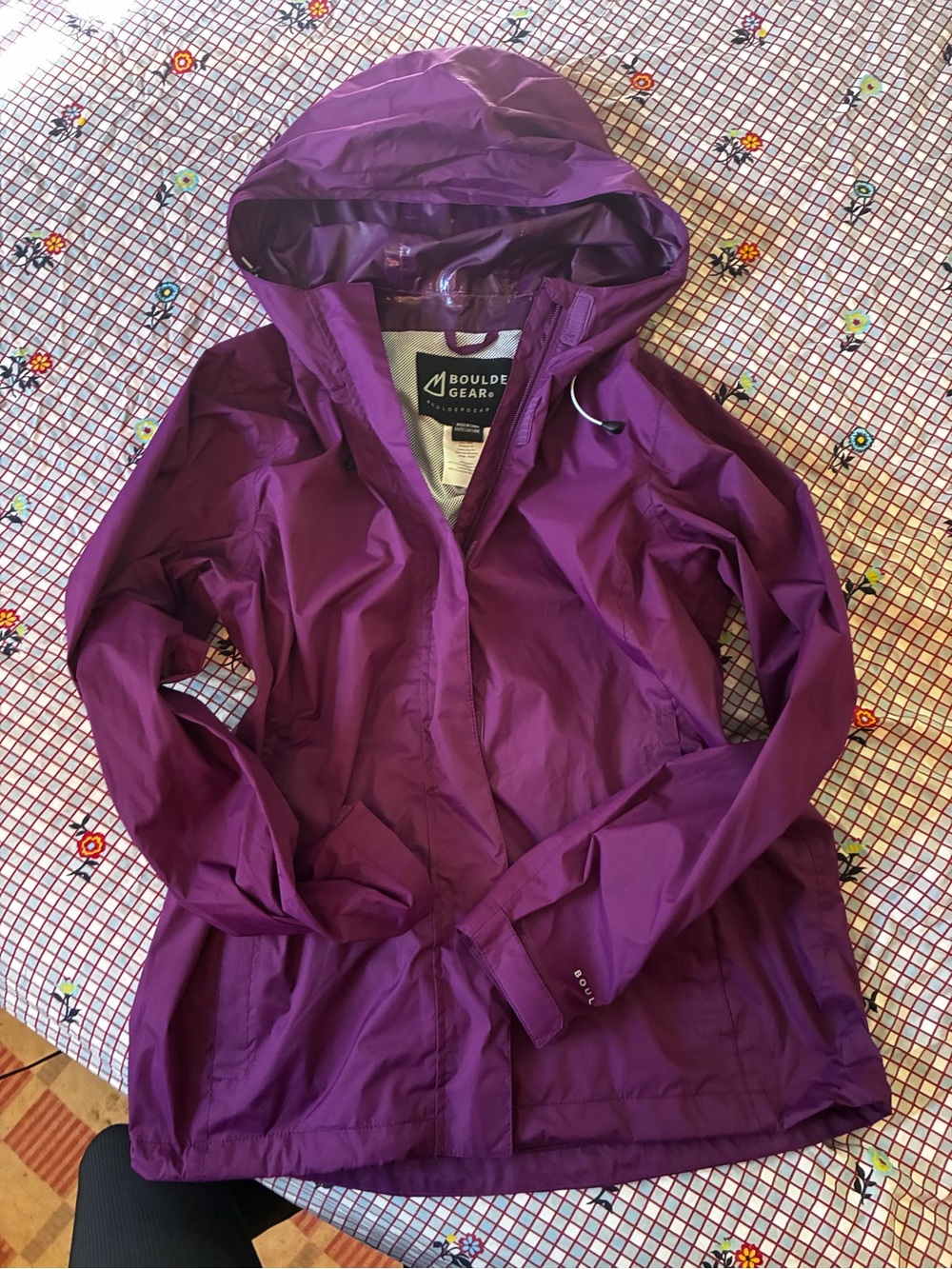 Women's Purple Hooded Rain Jacket